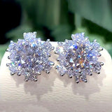 Lab Diamond Stud Earrings 925 Silver Wedding Jewelry Gift