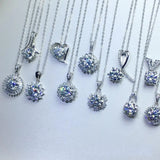 Lab Diamond Promise Pendant 925 Silver Engagement Wedding Necklace