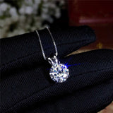 Lab Diamond Promise Pendant 925 Silver Engagement Wedding Necklace