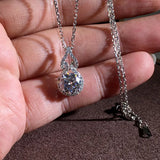 Lab Diamond Promise Pendant 925 Silver Engagement Wedding Necklace