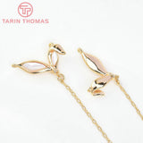 2PCS 17x12MM 24K Rabbit Ears Chains Pendants for DIY Jewelry Making