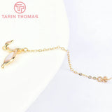 2PCS 17x12MM 24K Rabbit Ears Chains Pendants for DIY Jewelry Making