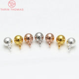 200PCS 4MM Zinc Alloy Round Ball Charms Chains End Beads Diy Jewelry Findings