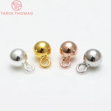 200PCS 4MM Zinc Alloy Round Ball Charms Chains End Beads Diy Jewelry Findings