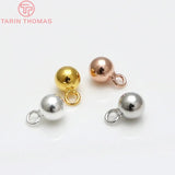 200PCS 4MM Zinc Alloy Round Ball Charms Chains End Beads Diy Jewelry Findings