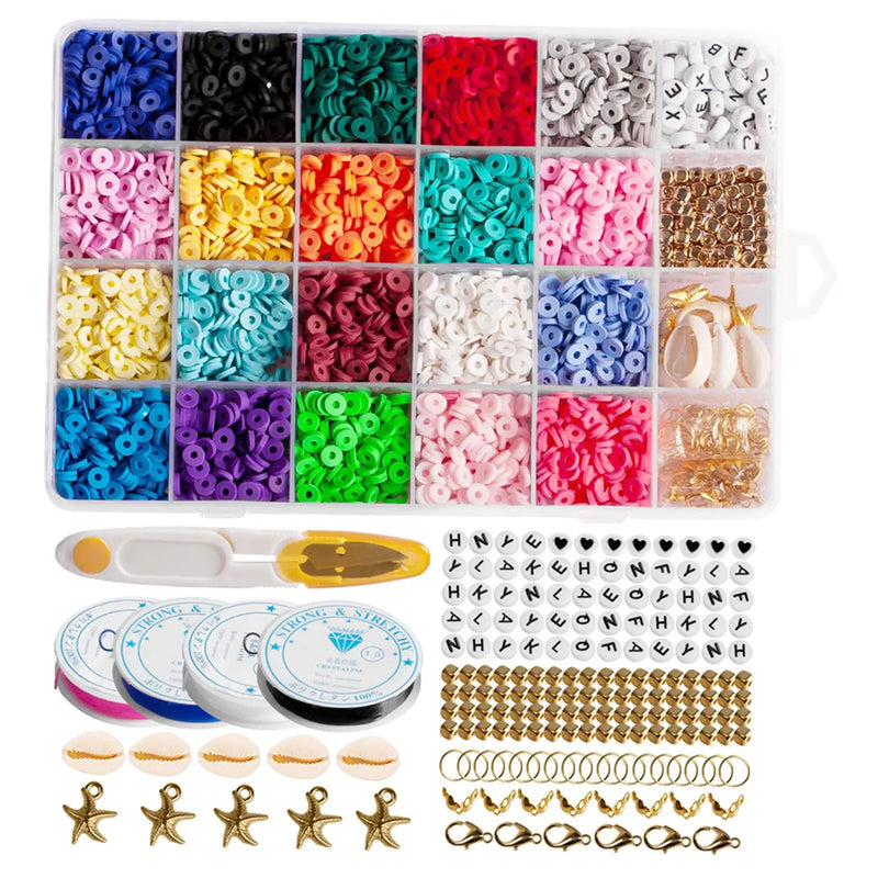 Polymer Clay Heishi Beads Jewelry Making Kit 6mm