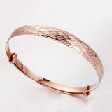 Purple 14K Rose Geometric Adjustable Push Pull Bracelet for Women