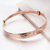 Purple 14K Rose Geometric Adjustable Push Pull Bracelet for Women