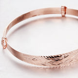 Purple 14K Rose Geometric Adjustable Push Pull Bracelet for Women