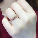 Purple 14K Rose Geometric Ring for Women Engagement Party Jewelry