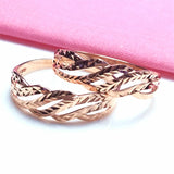 Purple 14K Rose Geometric Ring for Women Engagement Party Jewelry