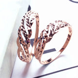 Purple 14K Rose Geometric Ring for Women Engagement Party Jewelry