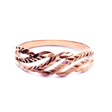 Purple 14K Rose Geometric Ring for Women Engagement Party Jewelry