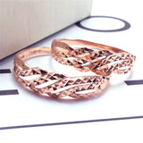 Purple 14K Rose Geometric Ring for Women Engagement Party Jewelry