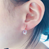 14K Rose Plated Amethyst Earrings for Women