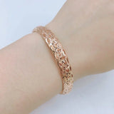 Geometric Style Purple Bracelet, 14k Rose Plated, Sparkling Wedding Jewelry