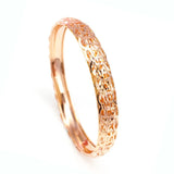 Geometric Style Purple Bracelet, 14k Rose Plated, Sparkling Wedding Jewelry