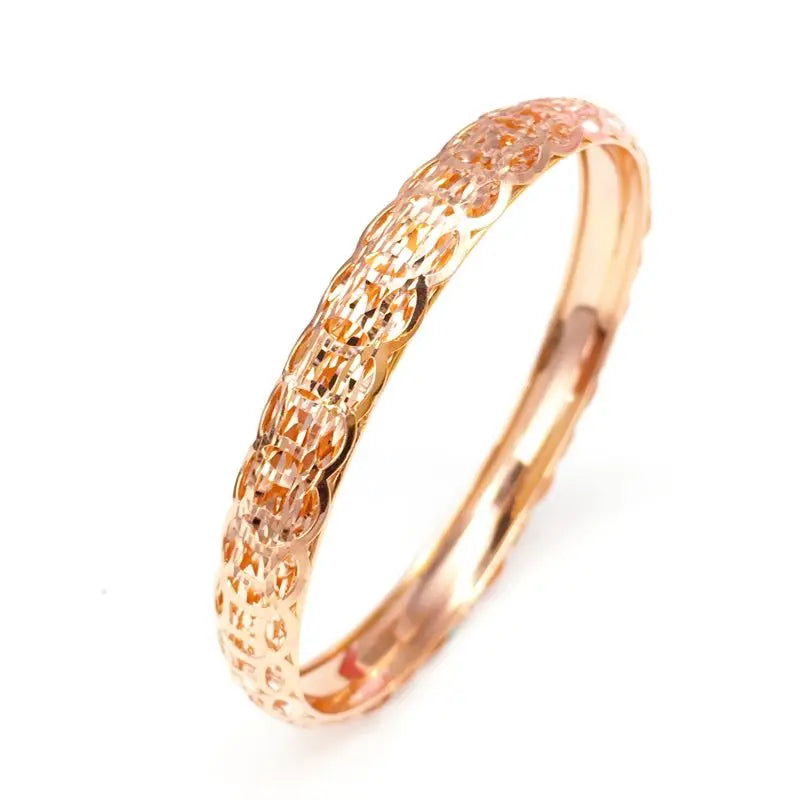 Geometric Style Purple Bracelet, 14k Rose Plated, Sparkling Wedding Jewelry