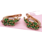 Purple Inlaid Emerald Earrings 14K Rose-Plated Women's Jewelry
