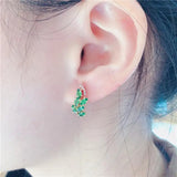 Purple Inlaid Emerald Earrings 14K Rose-Plated Women's Jewelry
