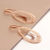 Plated 14K Rose Double Layer Droplet Earrings for Women
