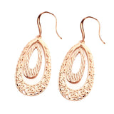 Plated 14K Rose Double Layer Droplet Earrings for Women