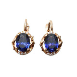 Purple Earings Plated 14K Rose Inlaid Dazzling Gem Earrings