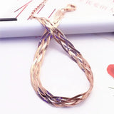 Purple Glossy Chain Bracelet 14K Rose Wide Charm Party Jewelry