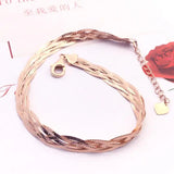 Purple Glossy Chain Bracelet 14K Rose Wide Charm Party Jewelry