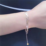 Purple Glossy Chain Bracelet 14K Rose Wide Charm Party Jewelry