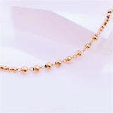 14K Rose Plated Purple Round Beads Bracelets for Women