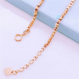 14K Rose Plated Purple Round Beads Bracelets for Women