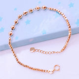 14K Rose Plated Purple Round Beads Bracelets for Women
