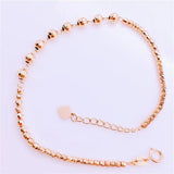 14K Rose Plated Purple Round Beads Bracelets for Women