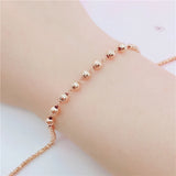 14K Rose Plated Purple Round Beads Bracelets for Women