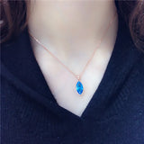 Purple Sapphire Crystal Pendant 14K Rose Marquise Shape Necklace