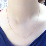 14K Rose Gold Purple Chain Necklace Men Women Unisex Jewelry Accessories