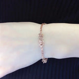 14K Rose Gold Flower Chain Bracelet for Women
