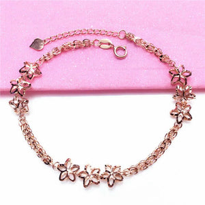 14K Rose Chinese Style Charm Bracelet Gift