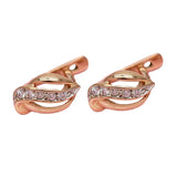 Purple Geometric Earrings Classic Glossy 14K Rose Plated Women's Jewelry