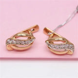 Purple Geometric Earrings Classic Glossy 14K Rose Plated Women's Jewelry