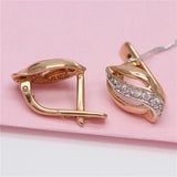 Purple Geometric Earrings Classic Glossy 14K Rose Plated Women's Jewelry