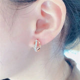 Purple Geometric Earrings Classic Glossy 14K Rose Plated Women's Jewelry
