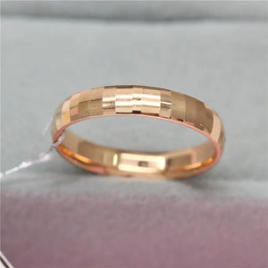 Purple Glossy Ring 14K Rose Geometric Resizable Men's Women's Jewelry