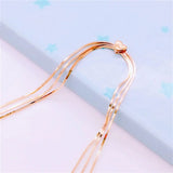 Romantic 14K Rose Plated Purple Heart Bracelet for Women