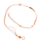 Romantic 14K Rose Plated Purple Heart Bracelet for Women