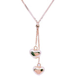 Romantic Rose Gold Purple Heart Pendant Necklace for Girlfriend