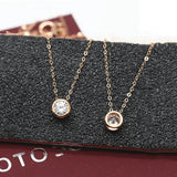 Purple Crystal Chains Necklace Pendant 14K Rose Ladies Jewelry
