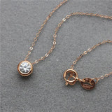 Purple Crystal Chains Necklace Pendant 14K Rose Ladies Jewelry