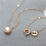 Purple Crystal Chains Necklace Pendant 14K Rose Ladies Jewelry